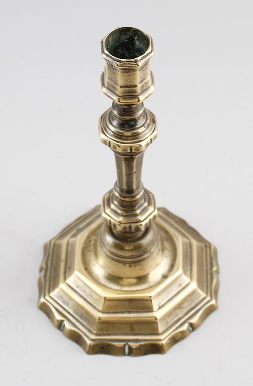 LJUSSTAKE, mässing, 1700-tal.