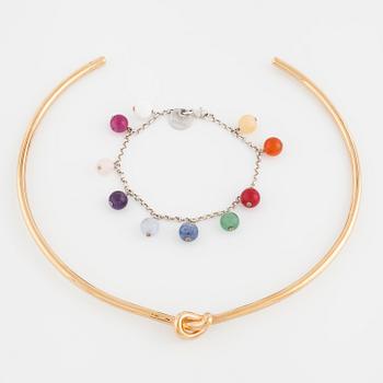 SOPHIE BY SOPHIE, a "Knot choker" necklace and a "Childhood" bracelet.
