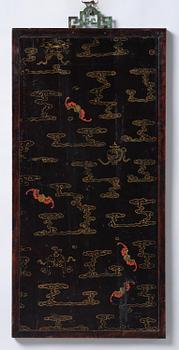 A well carved wooden panel, Qing dynasty, 18th/19th century.