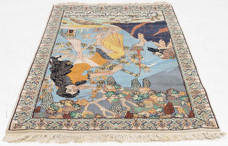 Carpet, Tabriz, figural, 155x92 cm.