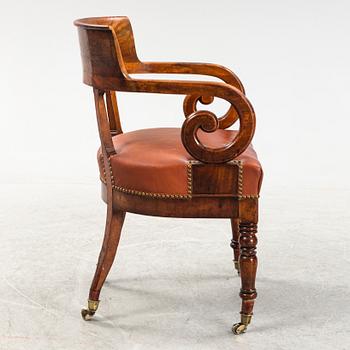 A mahogany office chair, second half of the 19th Century.