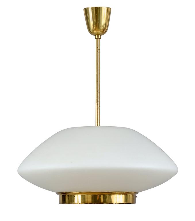 Lisa Johansson-Pape, A CEILING LAMP, brass and frosted opal glass.