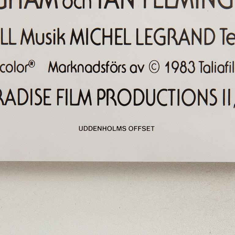 Film poster James Bond "Never Say Never Again" 1983.