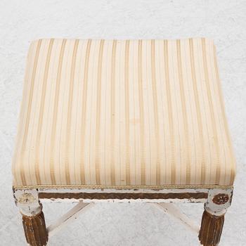 A late Gustavian stool, late 18th century.