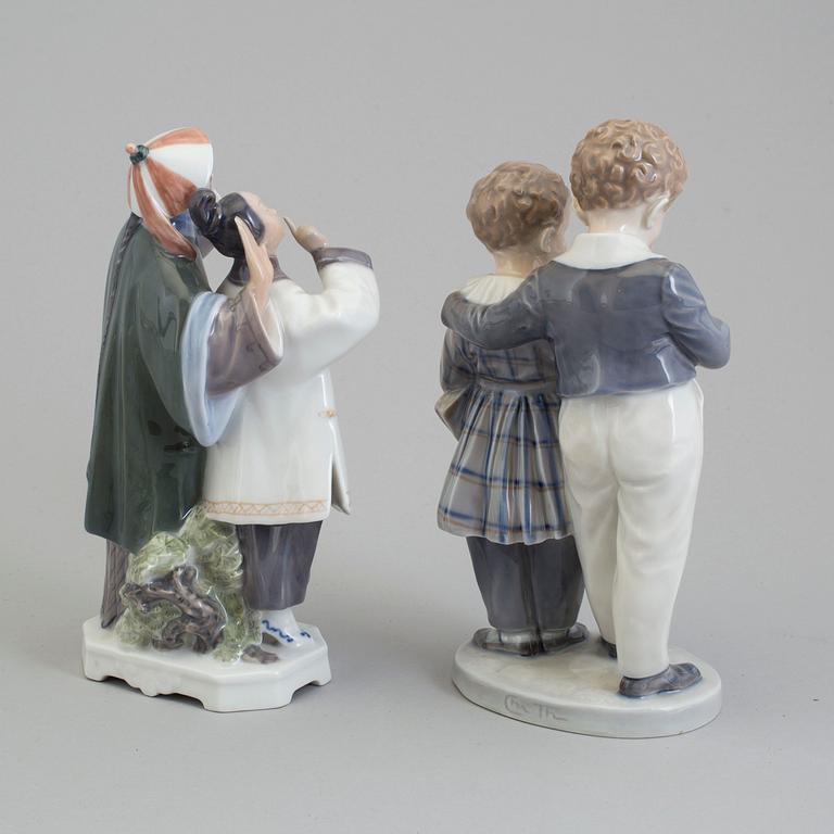 Two Christian Thomsen porcelain figuregroups, for Royal Copenhagen, Denmark, 1940/80s.