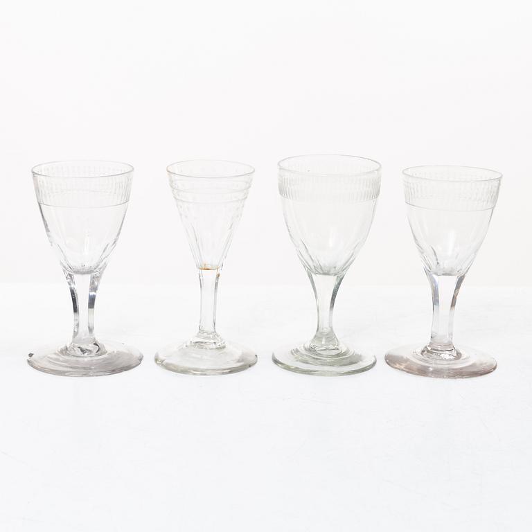 A set of thirty late Gustavian glasses, including from Casimirsborgs glassworks, late 18th/early19th century.