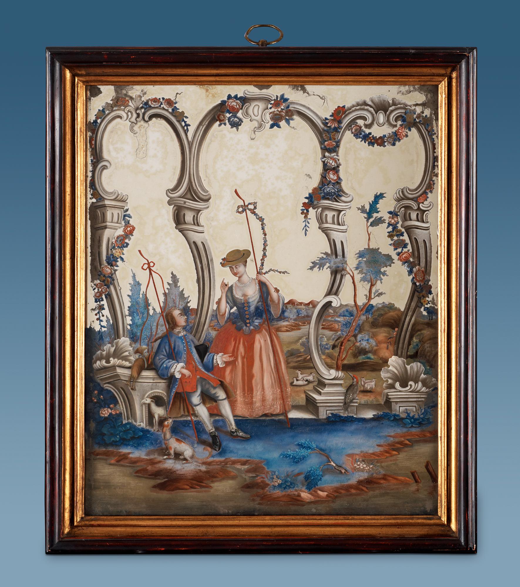 SPEGELGLASMÅLING. Qing dynastin, 1700-tal.