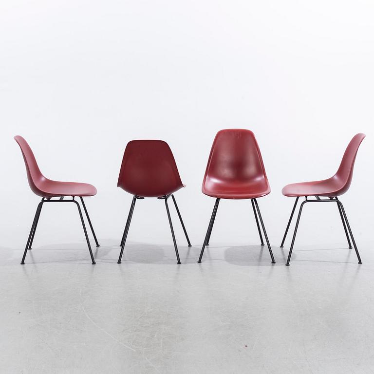 A set of six CHARELS AND RAYE EAMES DSX chairs.
