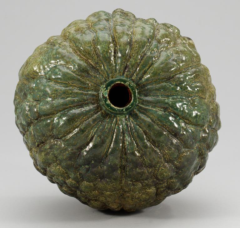 A Hans Hedberg faience pumpkin, Biot, France.