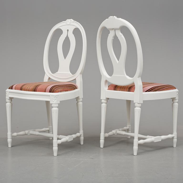 STOLAR, 6 stycken, gustaviansk stil, 1900-talets andra hälft.