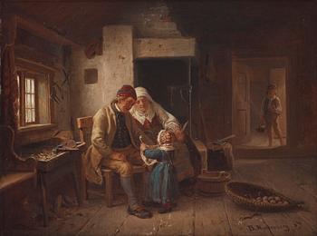 885. Bengt Nordenberg, Family in the workshop.