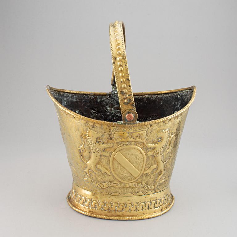 A mid 19th century brass flower basket.