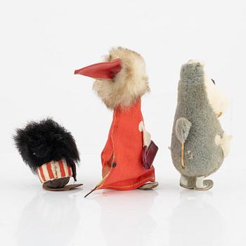 Three Moomin characters, Finland, 1950's/60's.