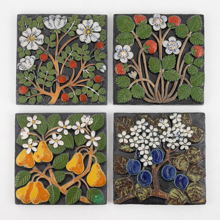 Lisa Larson, väggreliefer, 4 st, Gustavsberg.