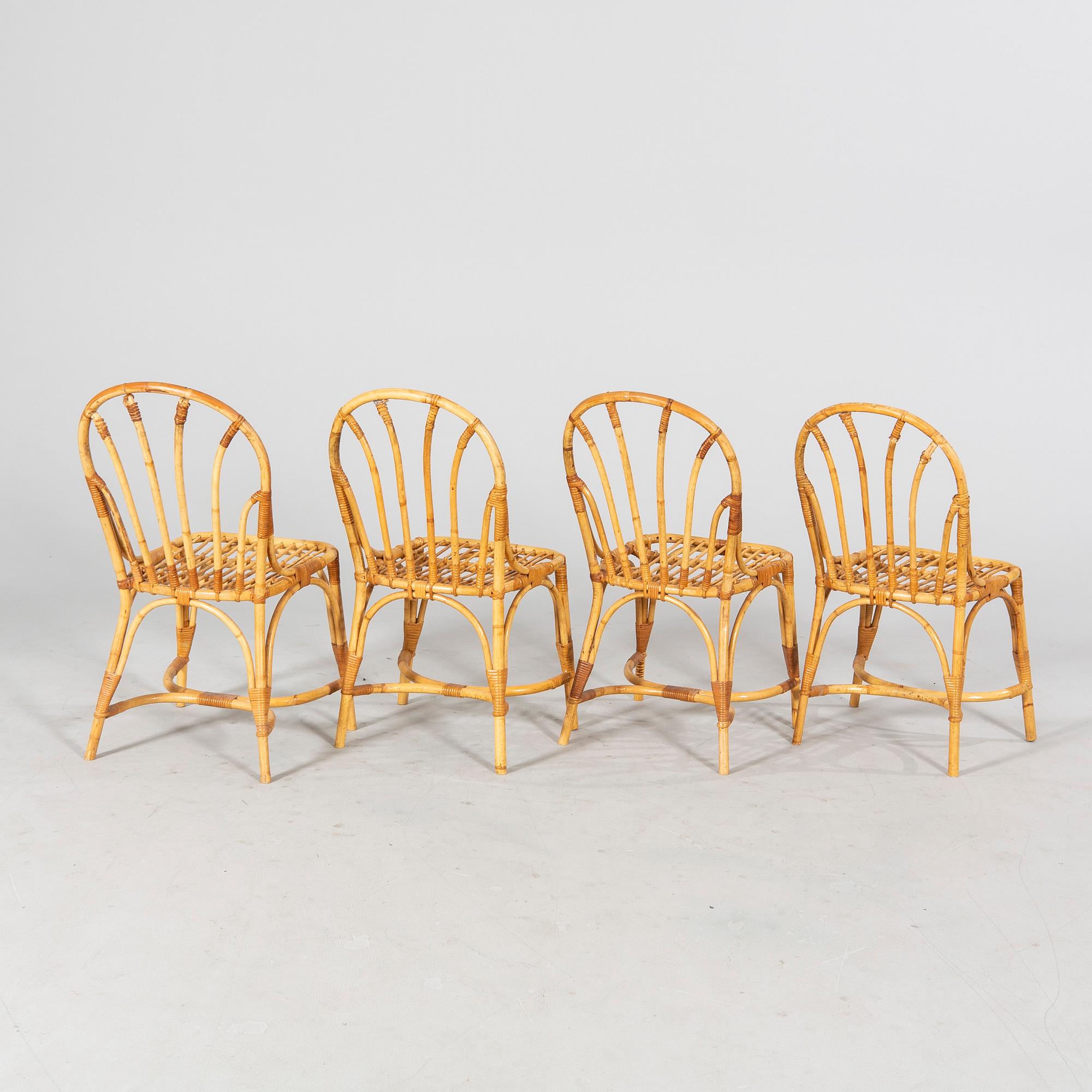 Josef Frank, a set of four model '1164' chairs, Firma Svenskt Tenn, Sweden.