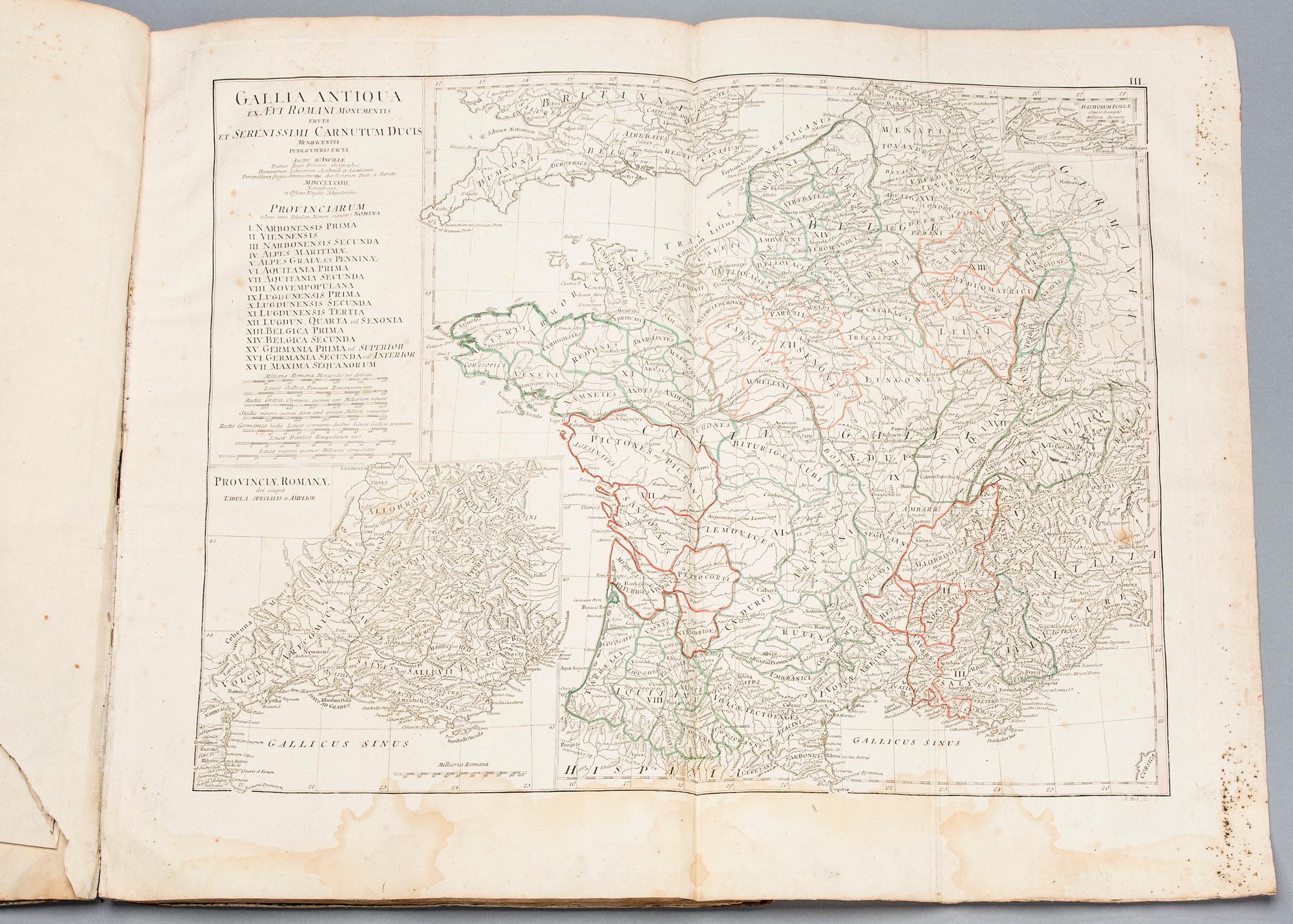 ATLAS, Antiqvvs Danvillianvs Conspectvs Tabvlarvm Geographicarvm, Norimbergae 1784.