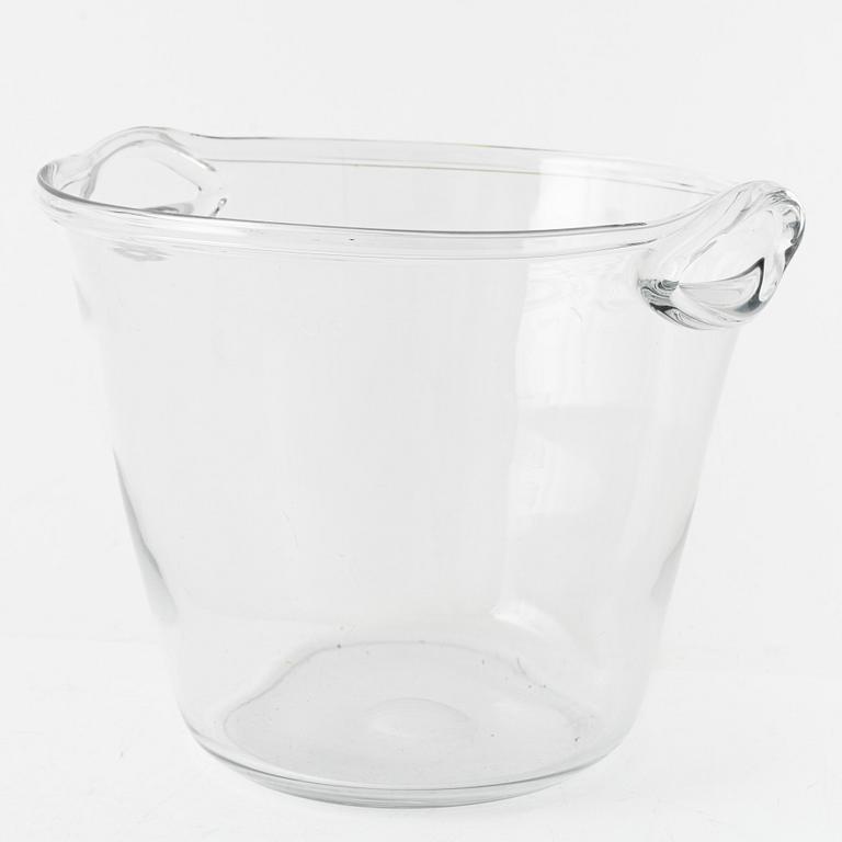 Nils Landberg, ishink och champagnekylare, glas, Orrefors, 1900-tal.