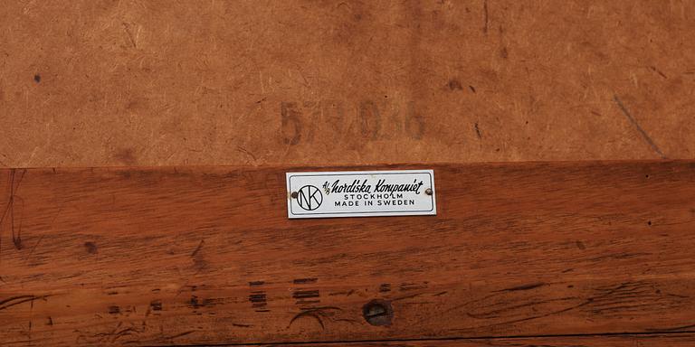 A Stig Lindberg and David Rosén enamel and oak sofa table, Gustavsberg and Nordiska Kompaniet, Sweden 1950's.