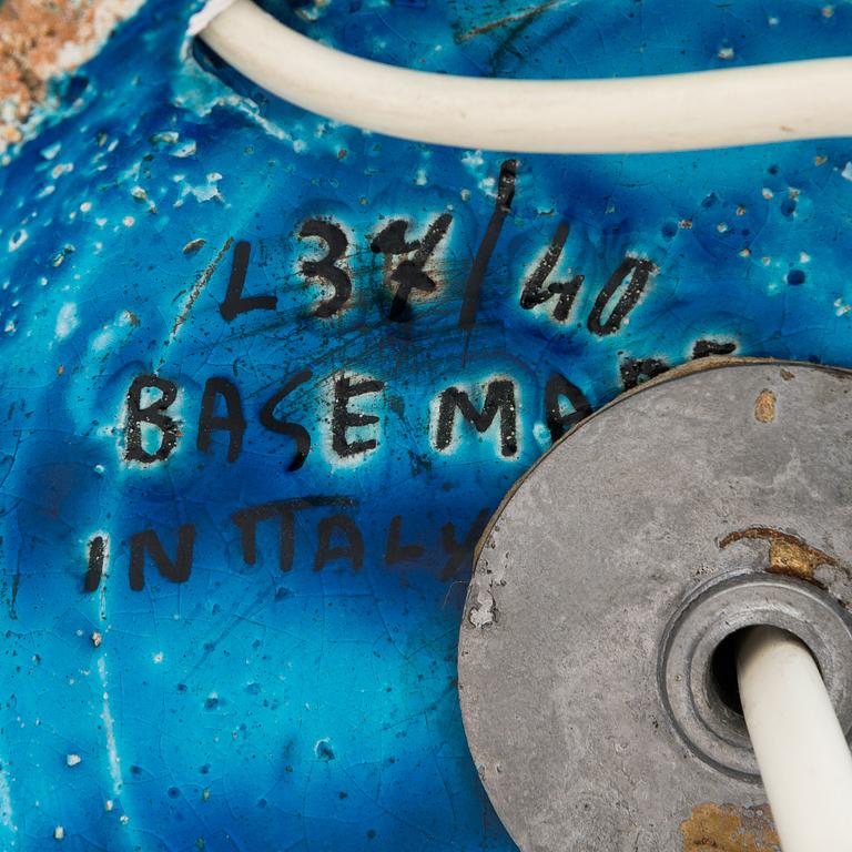 Aldo Londi, bordslampor, ett par, keramik, "Rimini blu", Bitossi, Italien, 1900-talets mitt.