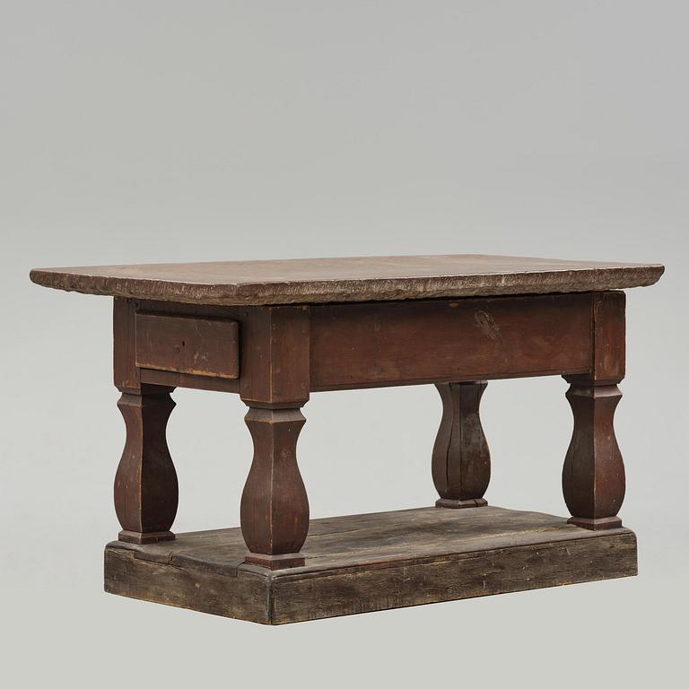 A Swedish baroque stone-top table, 18th century.