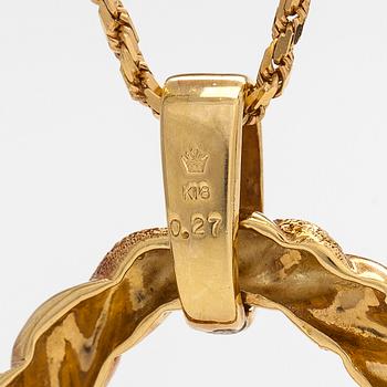 Hänge med kedja, 18K guld och diamanter.