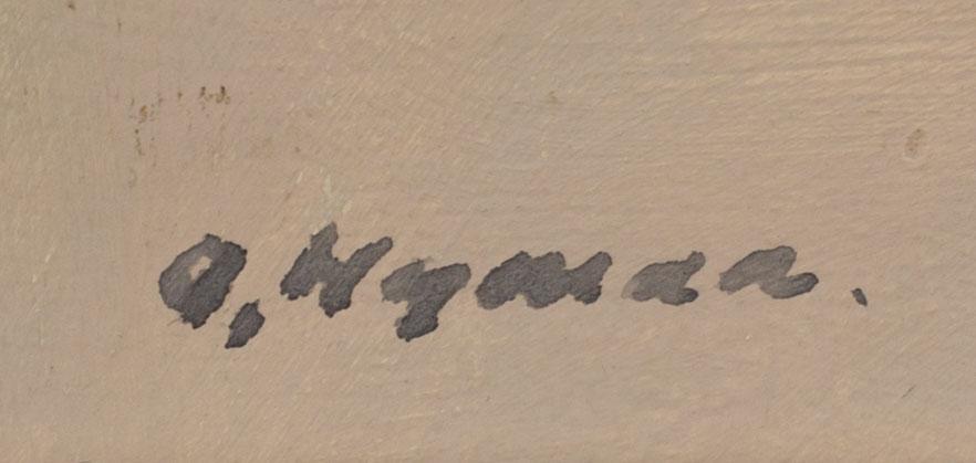 OLLE NYMAN, olja på pannå. Signerad. -74.