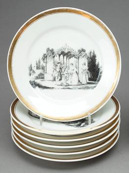 ASSIETTER, 18 st, porslin, empire, Frankrike, 1800-talets första hälft.