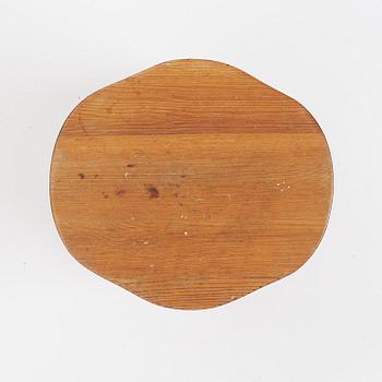 David Rosén, a stained pine "Berga" stool, Nordiska Kompaniet, Sweden, 1940s.