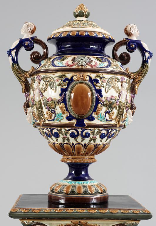 PIEDESTAL, majolika, Rörstrand, 1895.