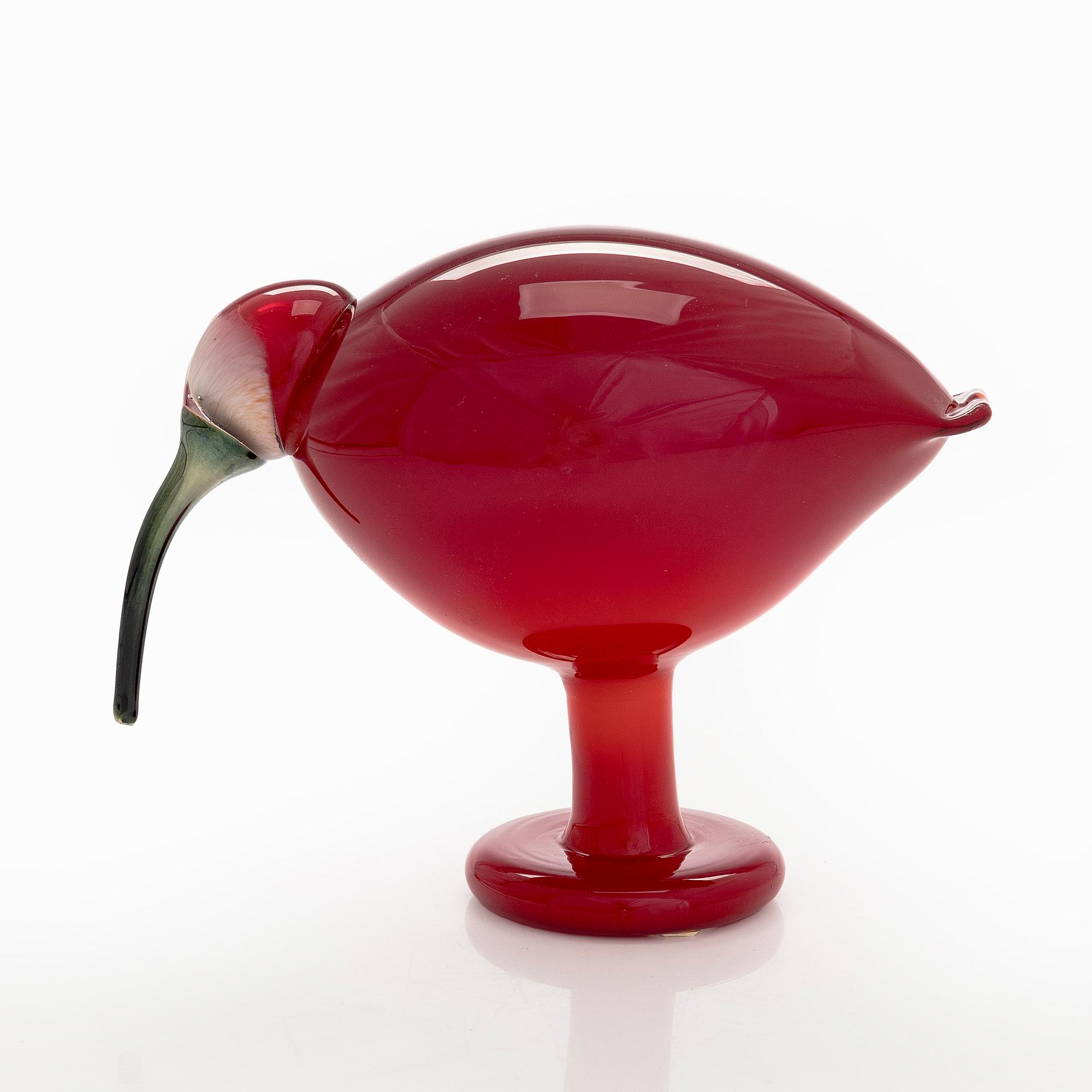 Oiva Toikka, glasfågel, signerad O. Toikka Nuutajärvi.