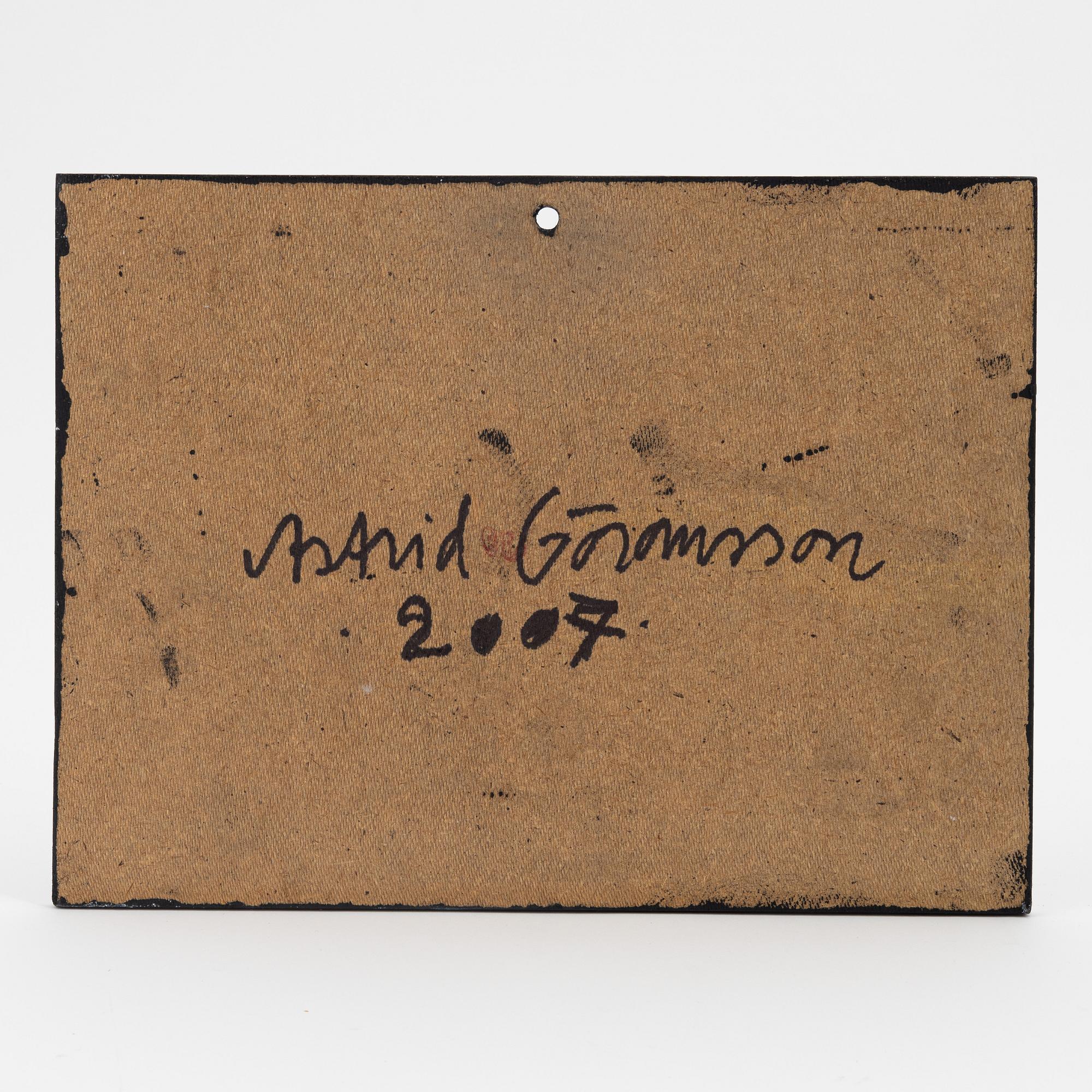 Astrid Göransson, mixed media on panel, signed and dated 2007 verso.
