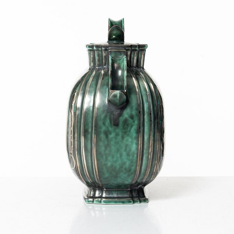 Wilhelm Kåge, a lidded ceramic 'Argenta' vase, Gustavsberg, 1930.