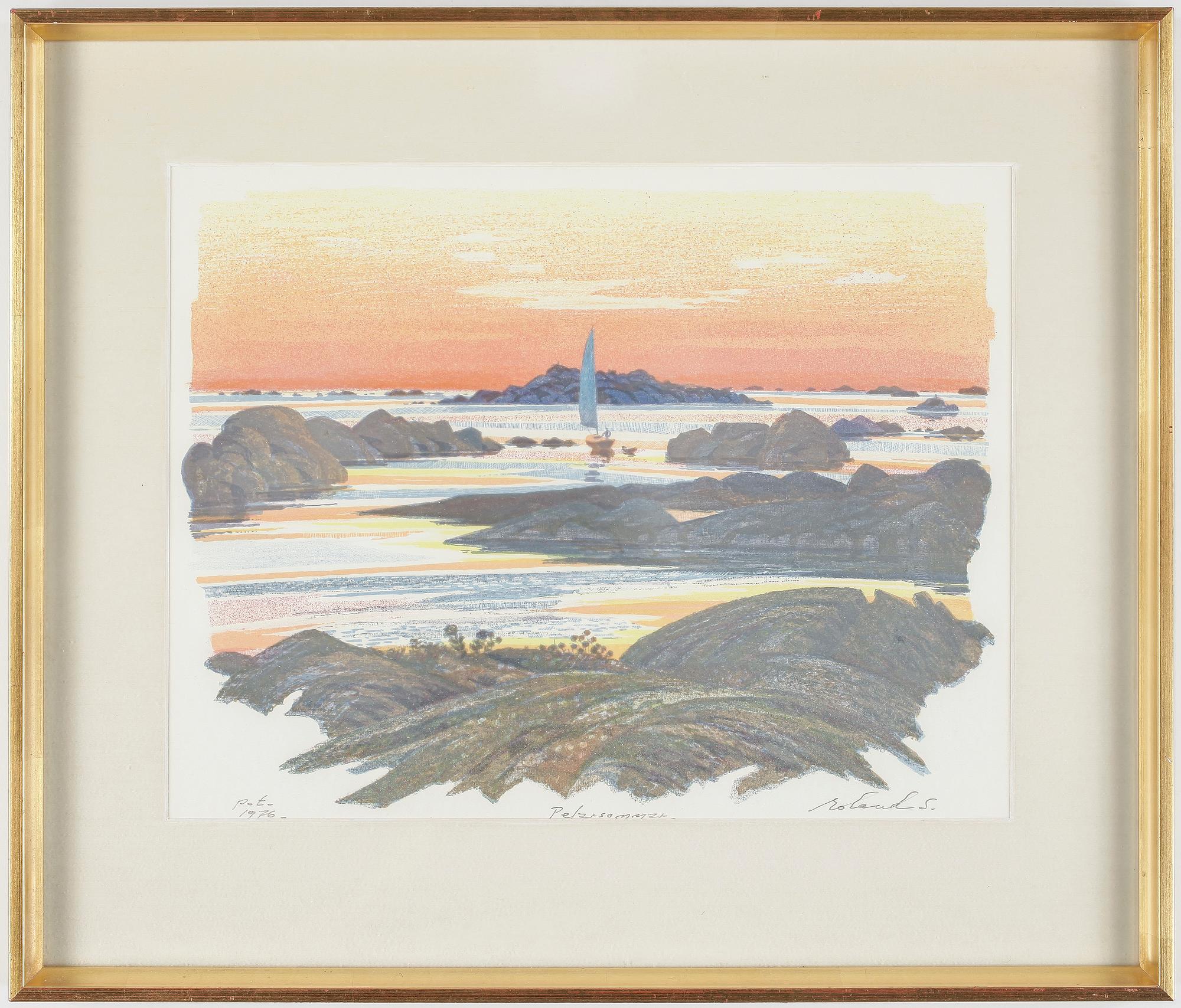 ROLAND SVENSSON, färglitografi. Signerad, provtryck.