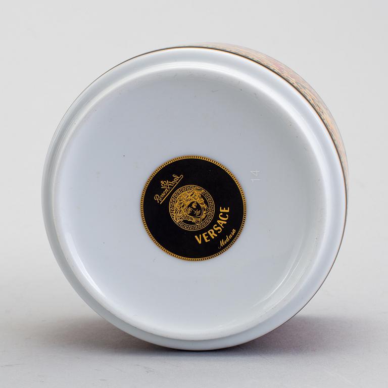 A lidded jar and a dish, Versace "Medusa".