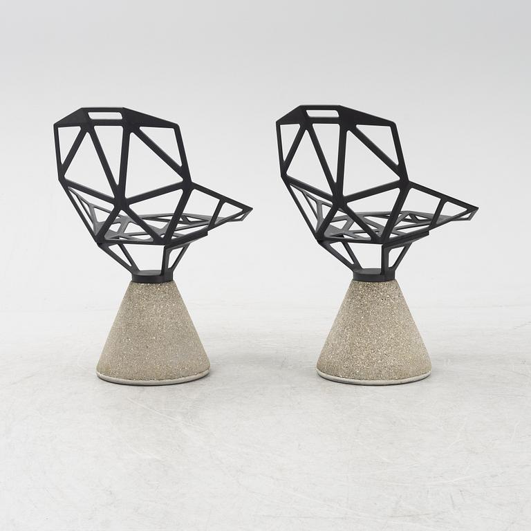 A set of two Konstantin Grcic concrete 'Chair One B' chairs for Magis, Italy, 2000s.