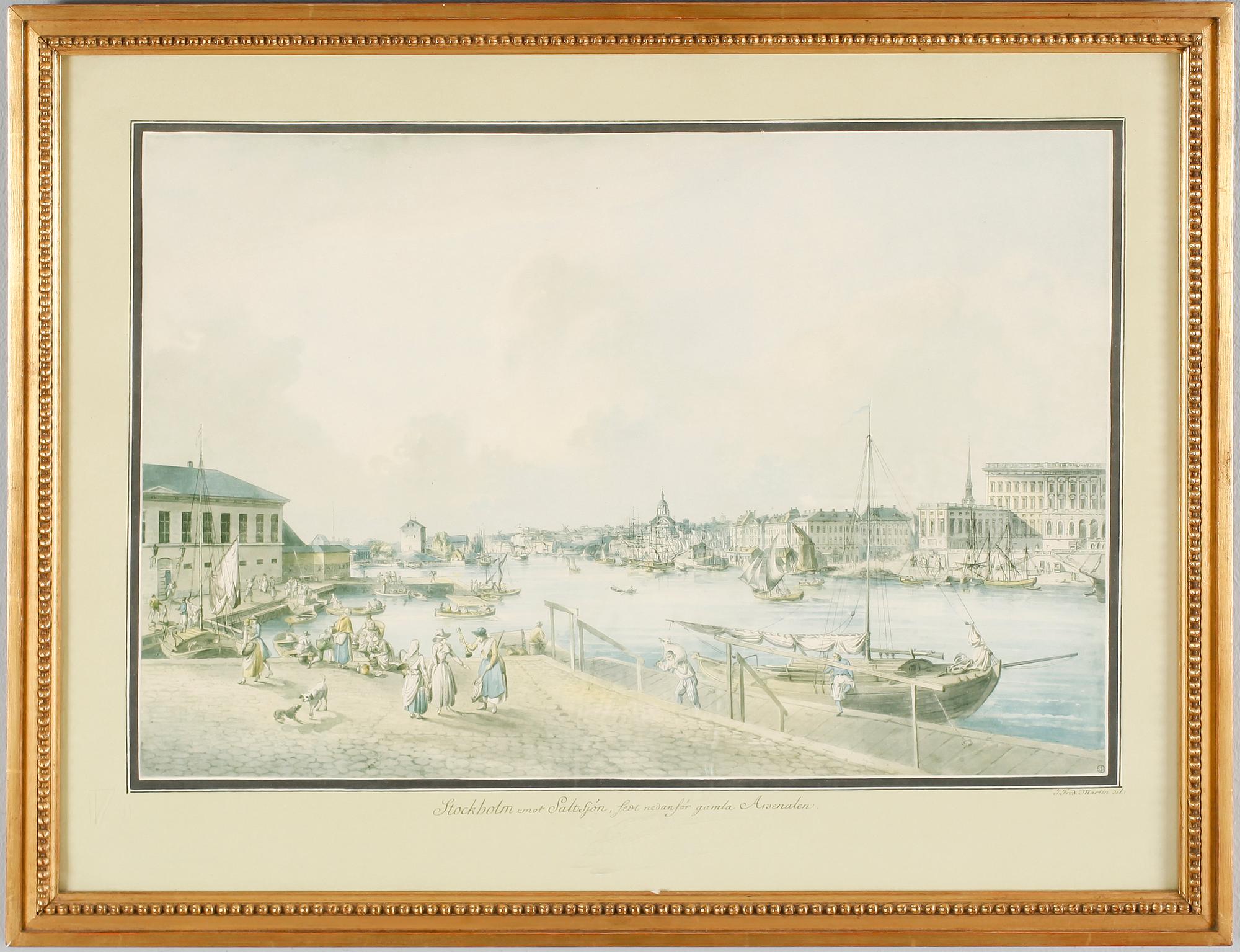 LITOGRAFISKA TRYCK, 3 st, efter JF Martin.