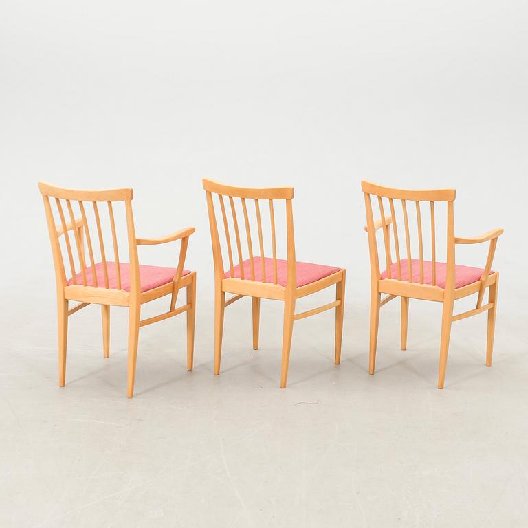 Carl Malmsten, chairs 6 pcs and armchairs 2 pcs "Herrgården" Åfors furniture factory, late 20th century.