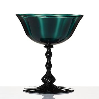 Simon Gate, a 'Slottsglas' ("Palace glass") footed bowl, Orrefors, Sweden 1920s.