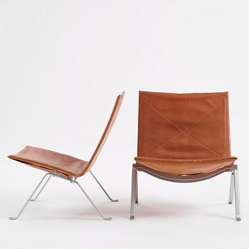 Poul Kjaerholm, a pair of "PK22" easy chairs, E. Kold Christensen, Denmark.