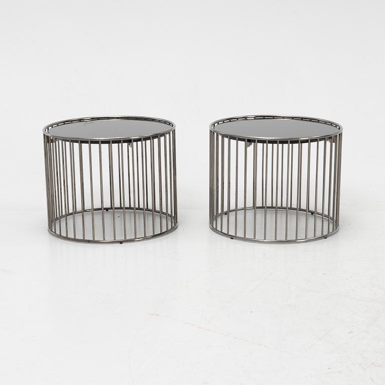 Rodolfo Dordoni, a pair of chrome 'Caulfield' side tables, Minotti, Italy.