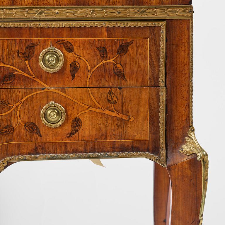 A Gustavian late 18th century secretaire attributed to Jonas Hultsten (master in Stockholm 1773-1794).