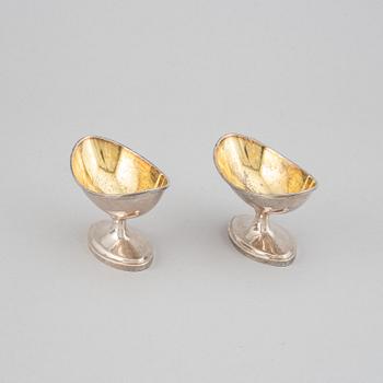 William Robertson, a pair of parcel gilt silver salt cellars, Edinburgh 1793.