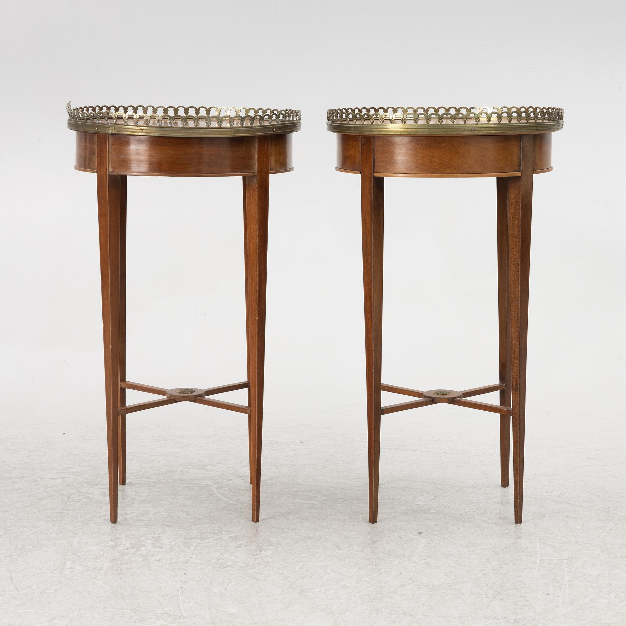 A pair of Gustavian style side tables, Sweden, around 1900.