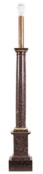 504. A Swedish 19th century porphyry table lamp.