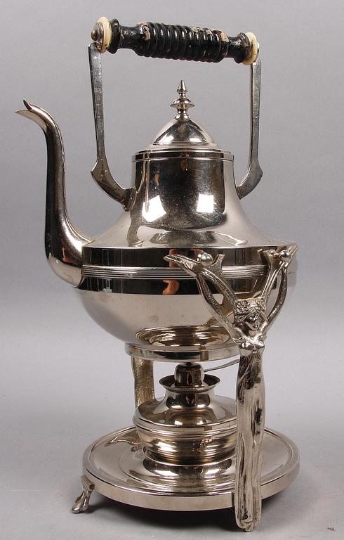 TÉKANNA PÅ RECHAUD, nysilver, jugend, 1900-talets början.