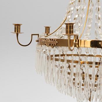 A Gustavian Style Chandelier, modern manufacture.