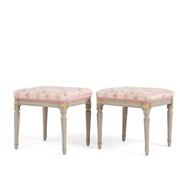 78. A pair of Gustavian stools, late 18th Century.