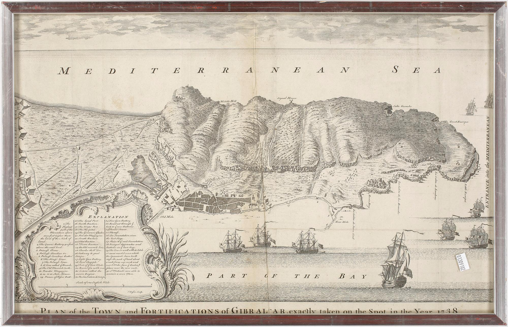 KARTA, kopparstick, James Basire, omkring 1700-talets mitt.