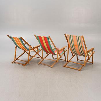 Sun loungers 3 pcs, mid 1900s.