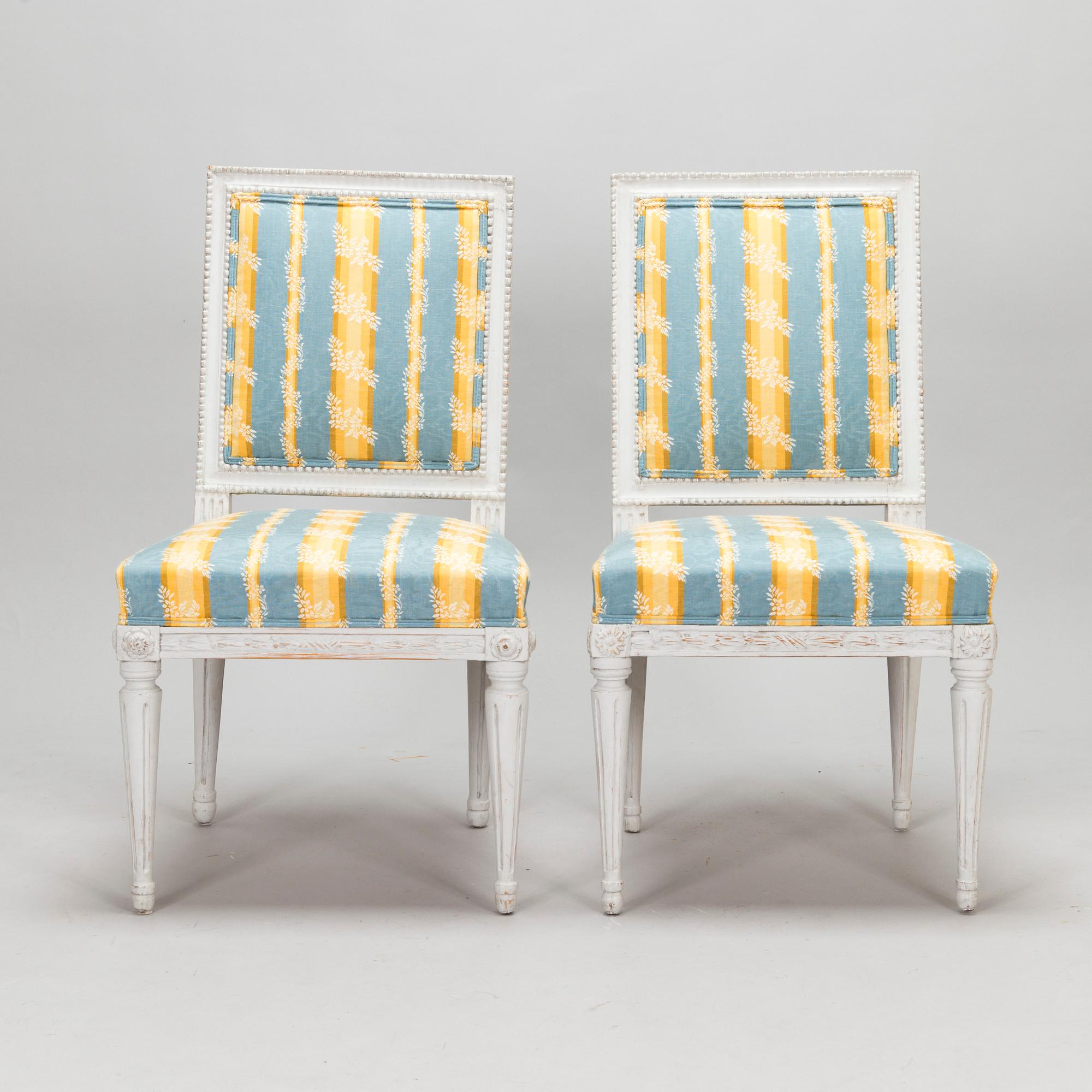Two early 19th century late Gustavian chairs.